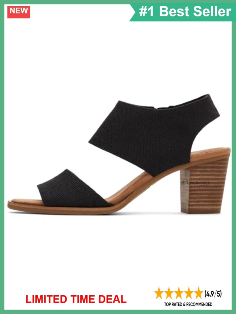 TOMS Majorca Cutout Heeled Sandal Textile Upper